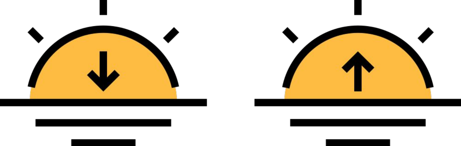 Sunrise and sunset icons